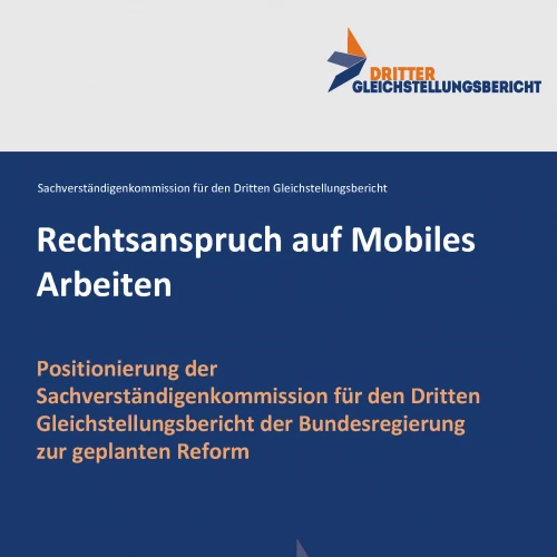 Cover of the position of the expert commission on a legal right to remote work (in german)